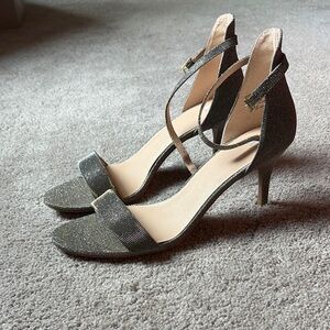 Elegant Silver Strappy Heels